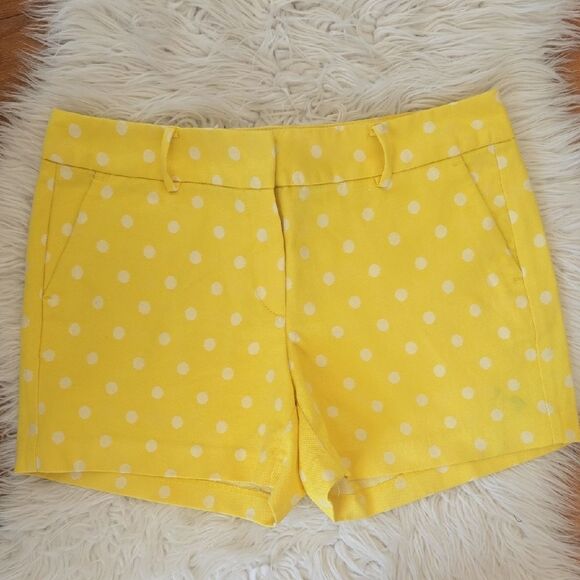 Ann Taylor Yellow Polka Dot High Waist Shorts - Picture 1 of 4